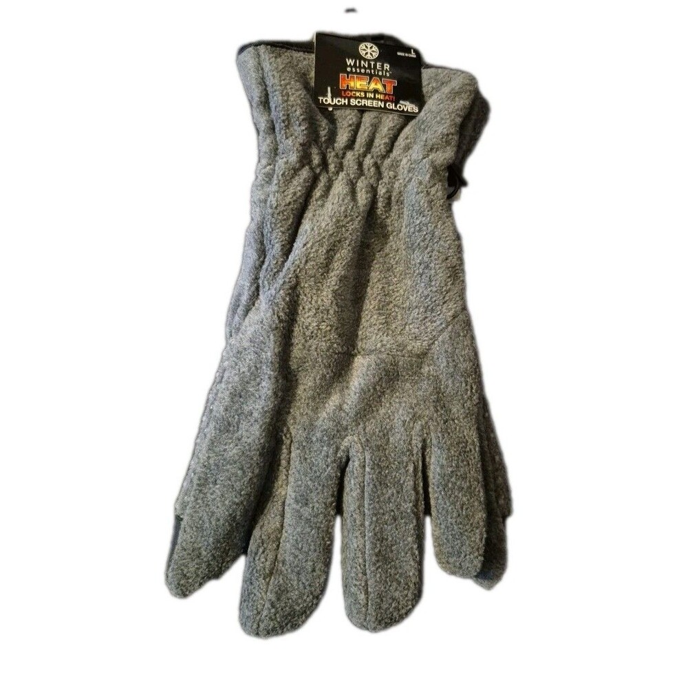 Winter Essentials Heat Touch Screen Texting Gloves Thick Fleece Mens L Unisex